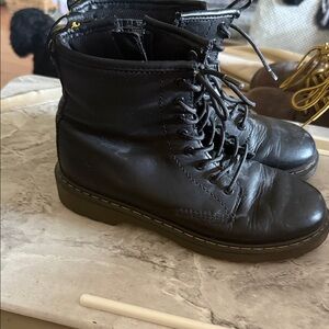 Black Lace-Up Combat Boots